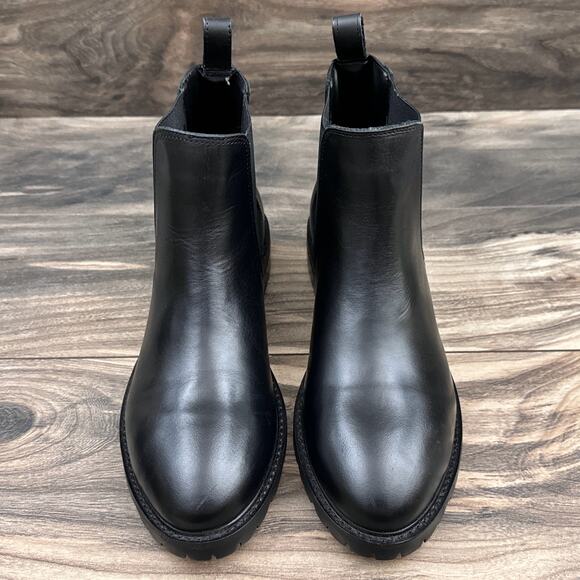 NWOB Steve Madden 9.5M Leopold Black Leather Chelsea Boots Bootie - Picture 4 of 13